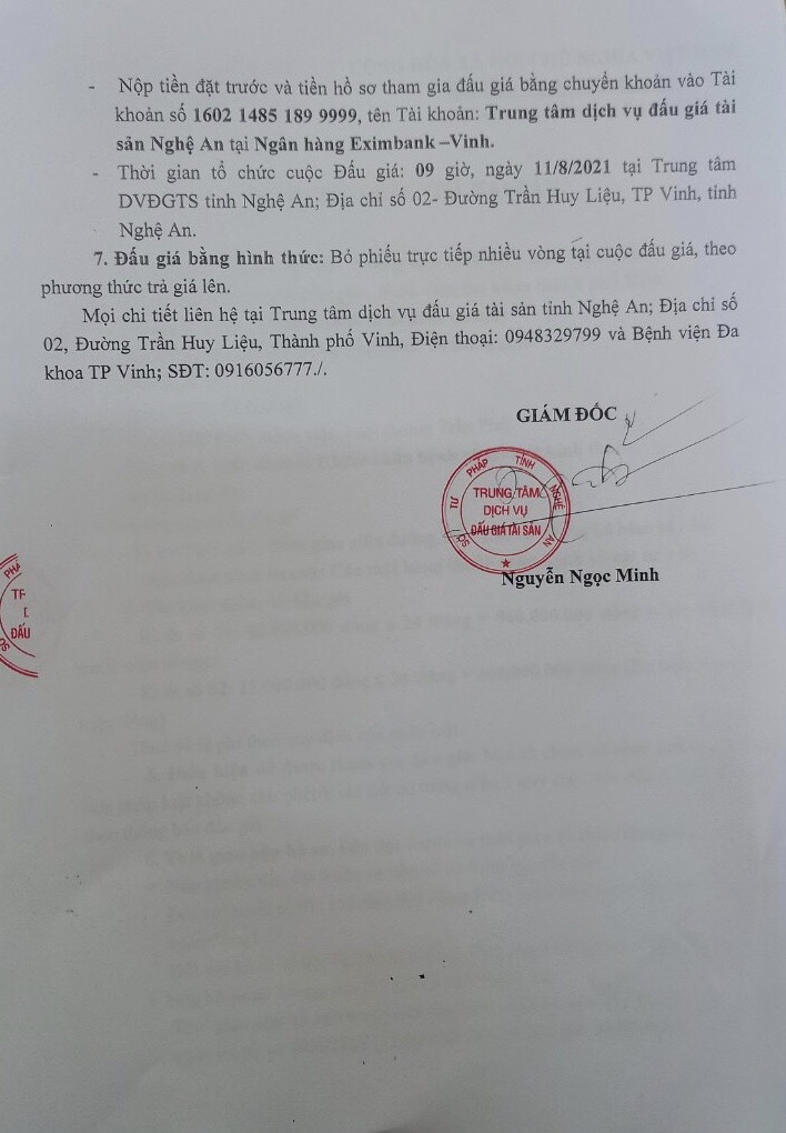 Thông báo đấu giá